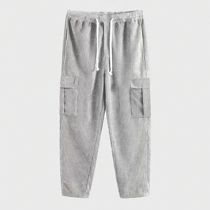 Herren Komfortable Cargo-Hose mit verstellbarem Bund und seitlichen Taschen Aliams