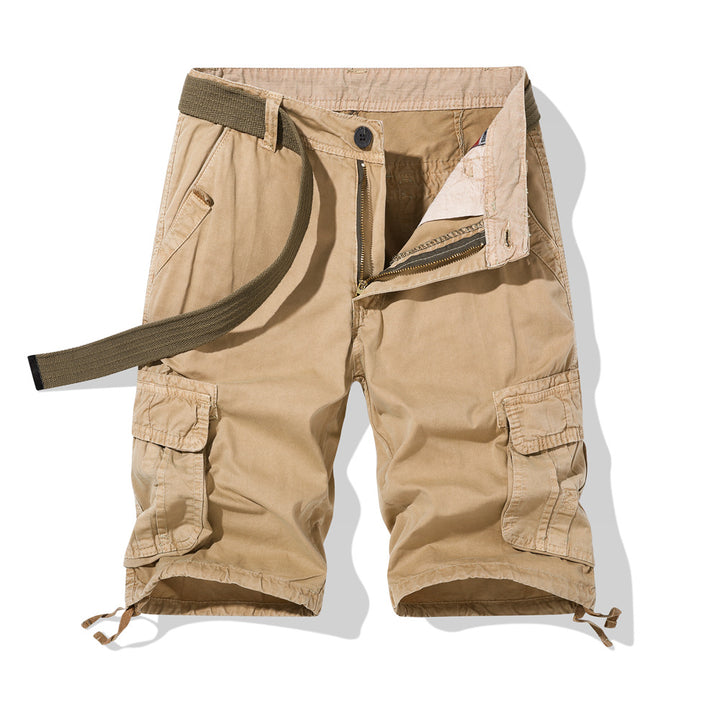 Herren vielseitige Cargo-Shorts mit praktischen Seitentaschen und verstellbarem Gürtel Aliams