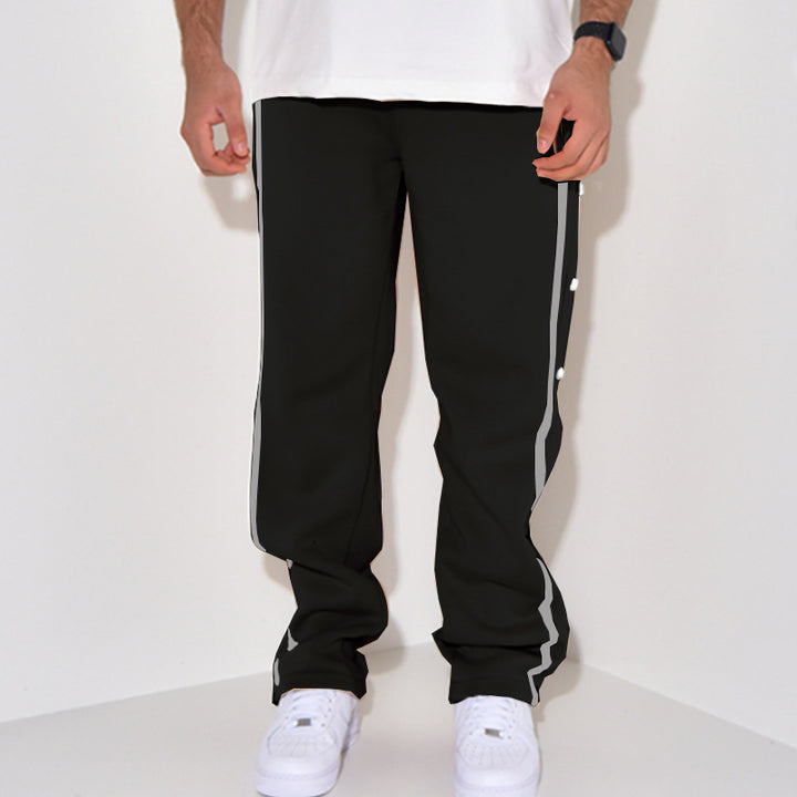 Herren Sportliche Jogginghose mit Druckknopf-Detail und seitlichen Taschen Aliams