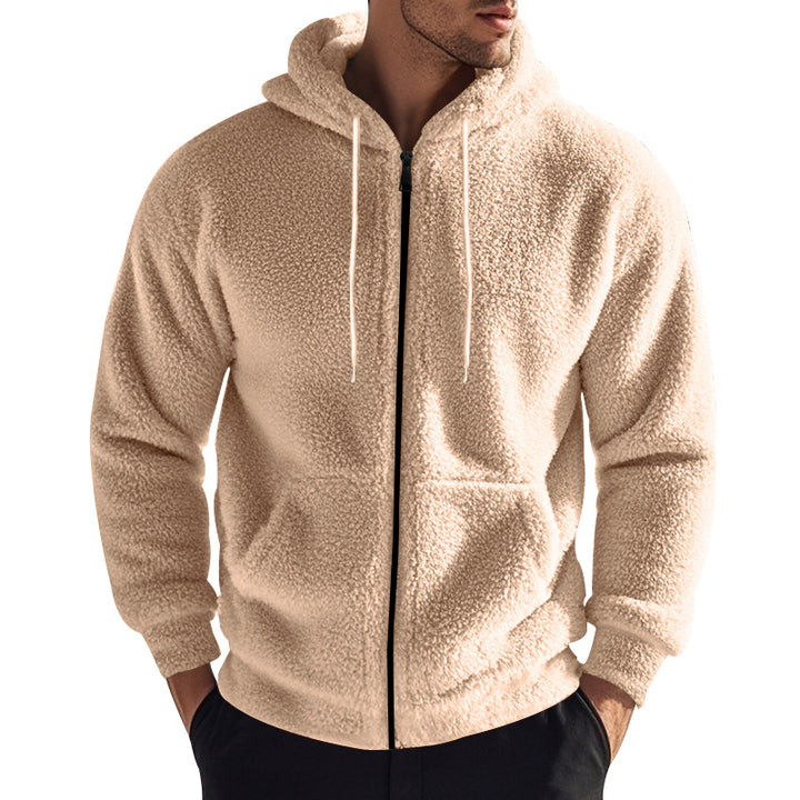 Herren weicher Fleece-Hoodie mit praktischen Taschen und Reißverschluss Aliams