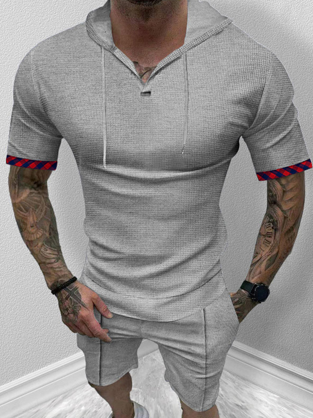 Herren Sportliches Kurzarm-Hoodie von Aliams