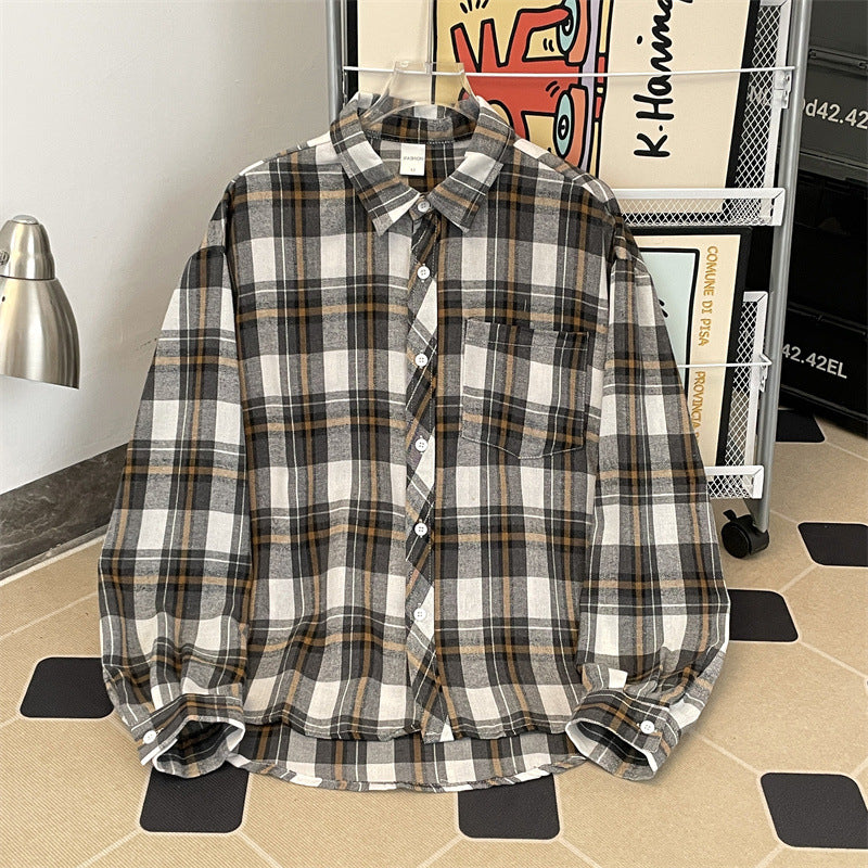 Herren kariertes Hemd mit bequemer Passform und Brusttasche Aliams