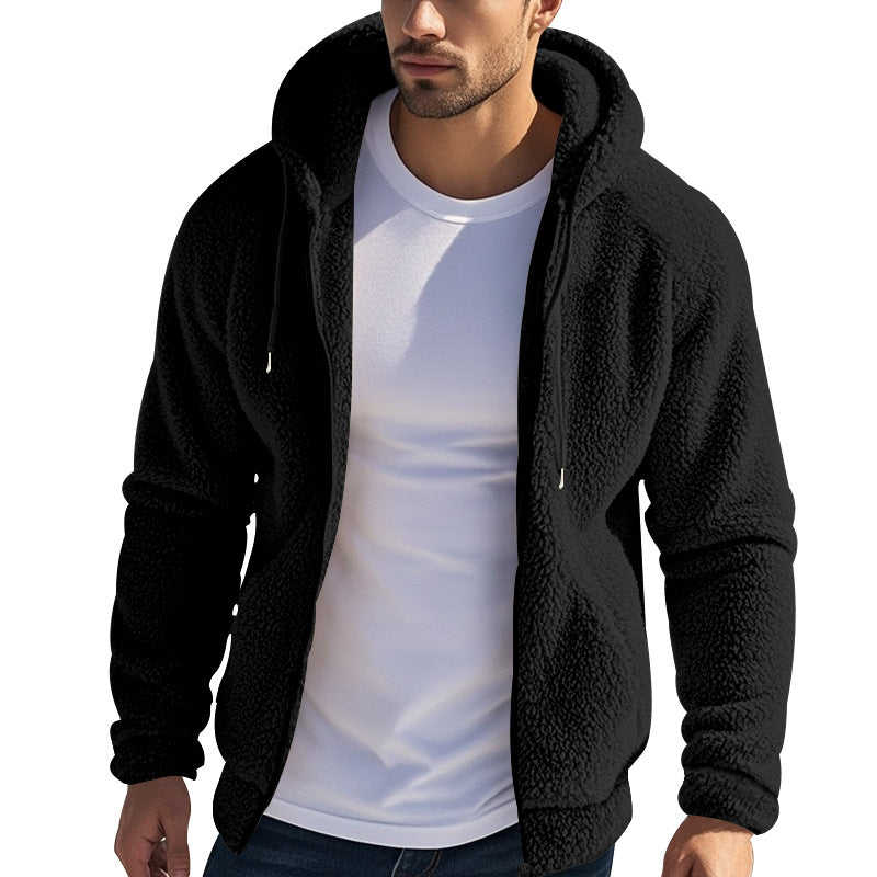 Herren weicher Fleece-Hoodie mit praktischen Taschen und Reißverschluss Aliams