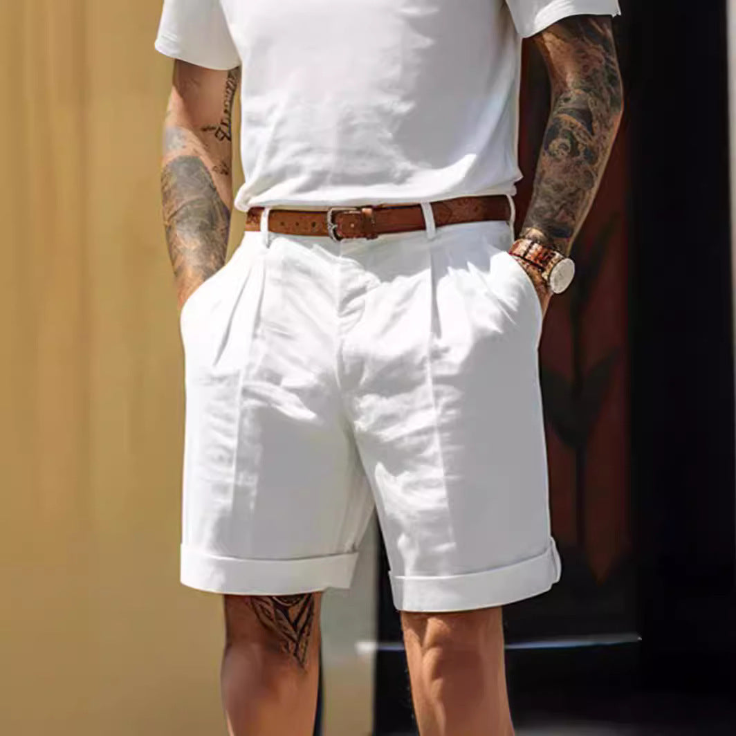 Herren Shorts aus atmungsaktivem Leinen mit praktischem Taschen-Design Aliams