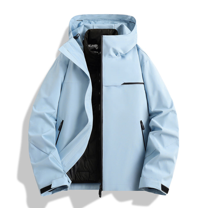 Herren hochwertige wasserfeste Outdoor-Jacke mit verstellbarer Kapuze und isolierendem Innenfutter Aliams