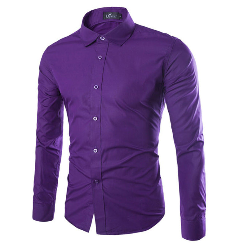 Herren elegante Langarmhemd Aliams
