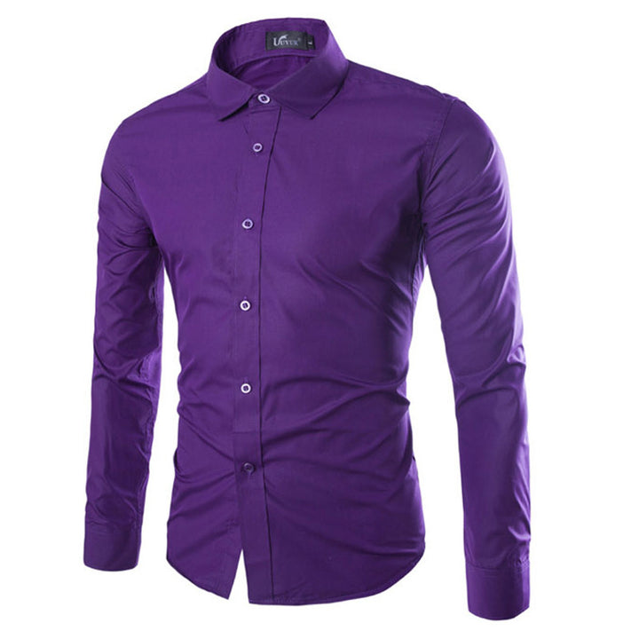 Herren elegante Langarmhemd Aliams
