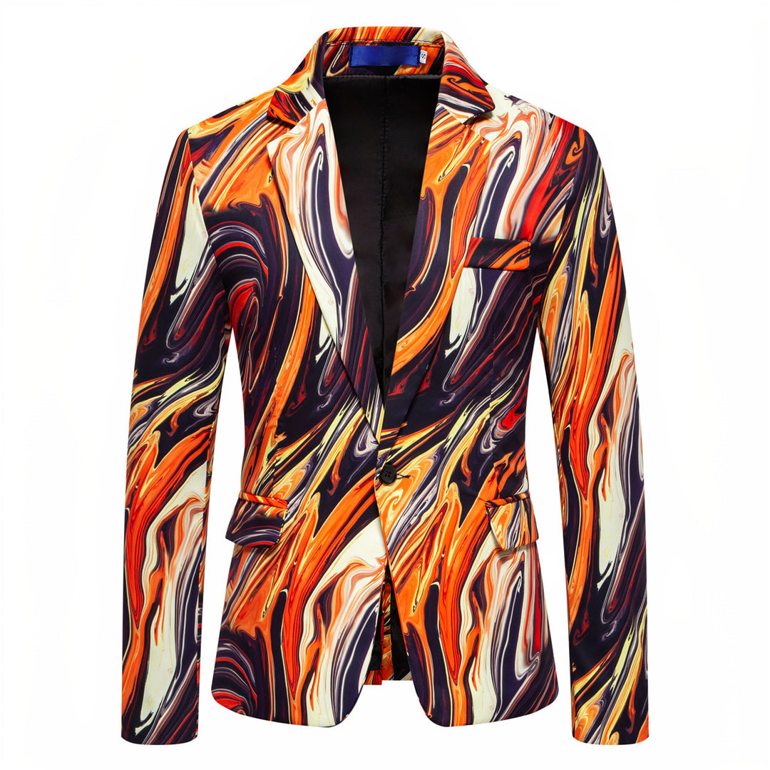 Herren Designer Blazer mit auffälligem Marmor-Muster Aliams