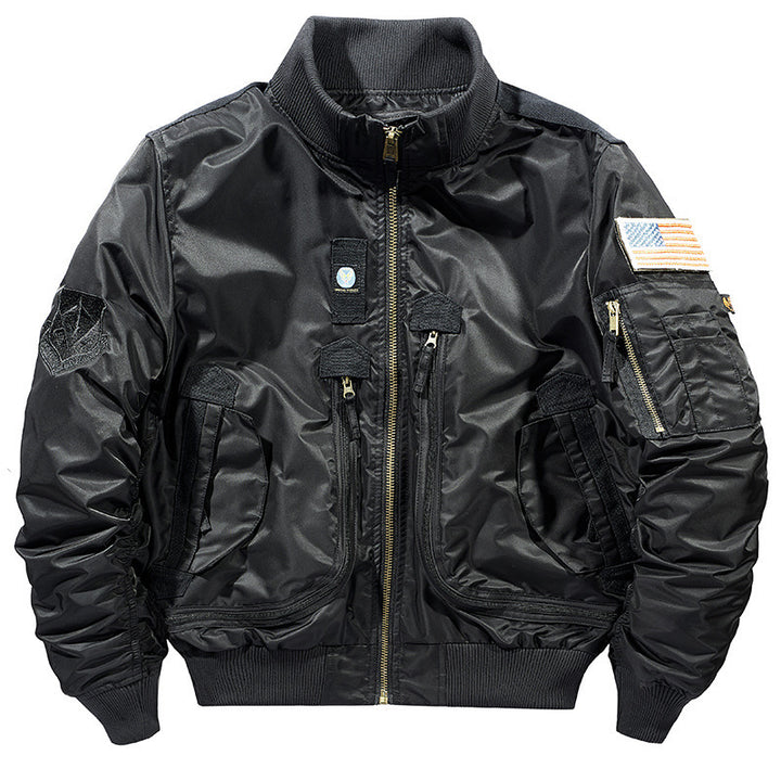 Herren stylische Bomberjacke mit vielseitigen Taschen Aliams