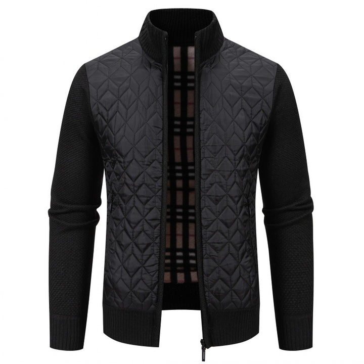 Herren Steppjacke mit hohem Kragen und eleganter Strickästhetik Aliams