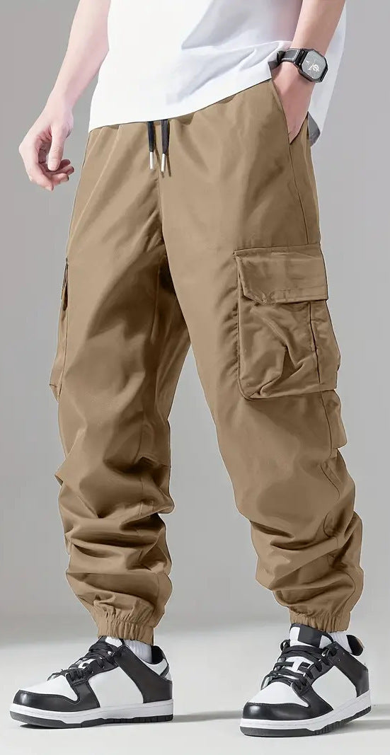 Herren Cargo-Hose mit elastischem Bund und multifunktionalen Taschen Aliams