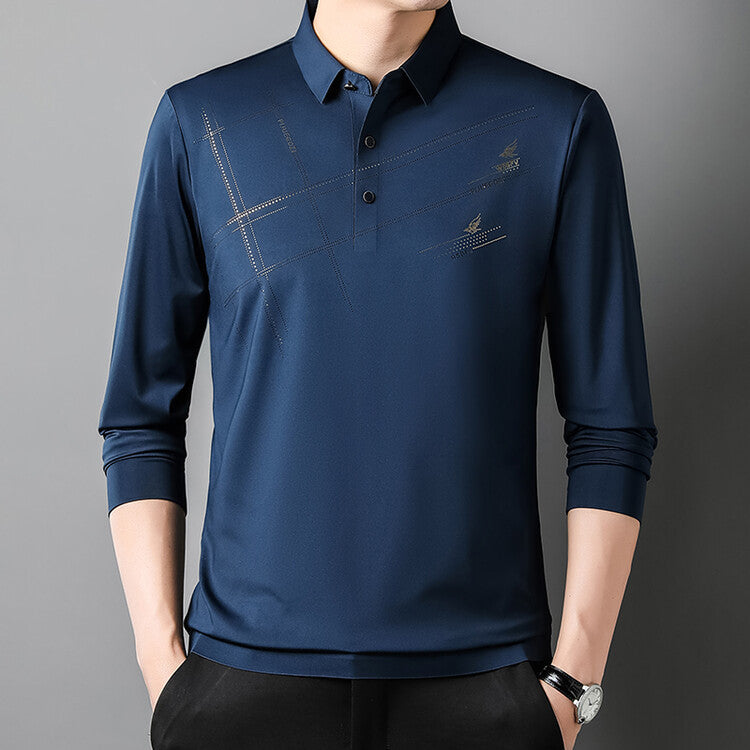 Herren Sportliches Langarm Poloshirt mit innovativem Design Aliams