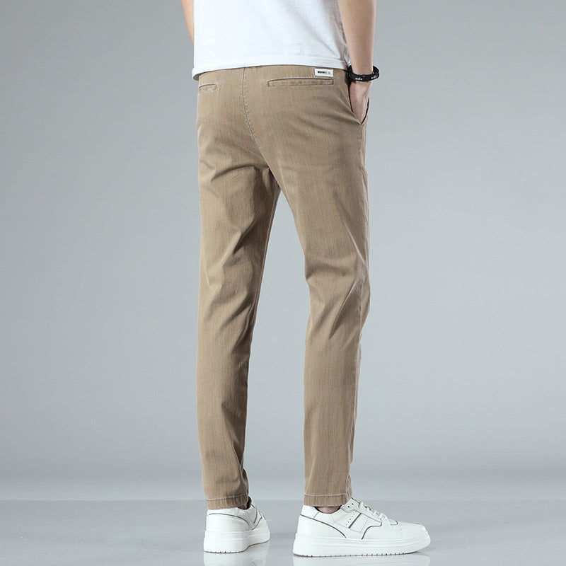 Herren bequeme Chinohose mit verstellbarem Bund und seitlichen Taschen Aliams