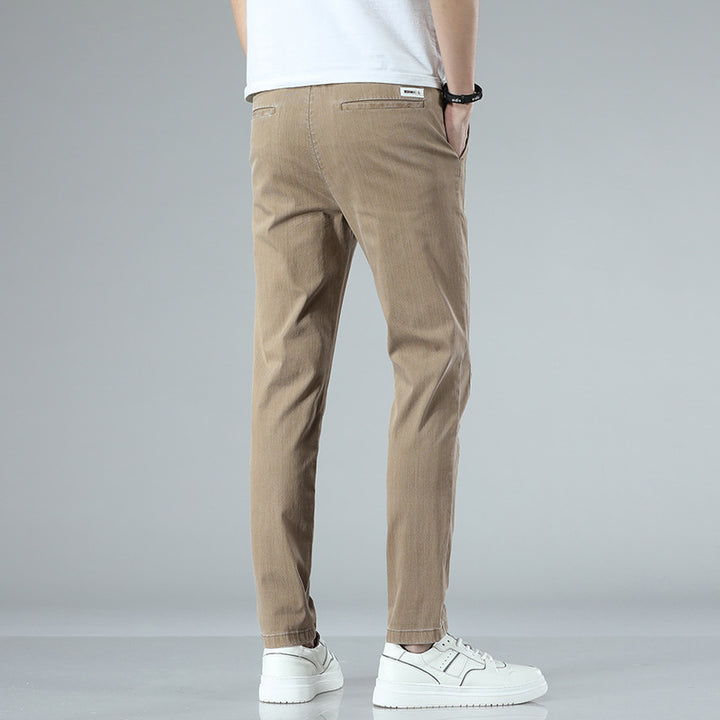 Herren bequeme Chinohose mit verstellbarem Bund und seitlichen Taschen Aliams