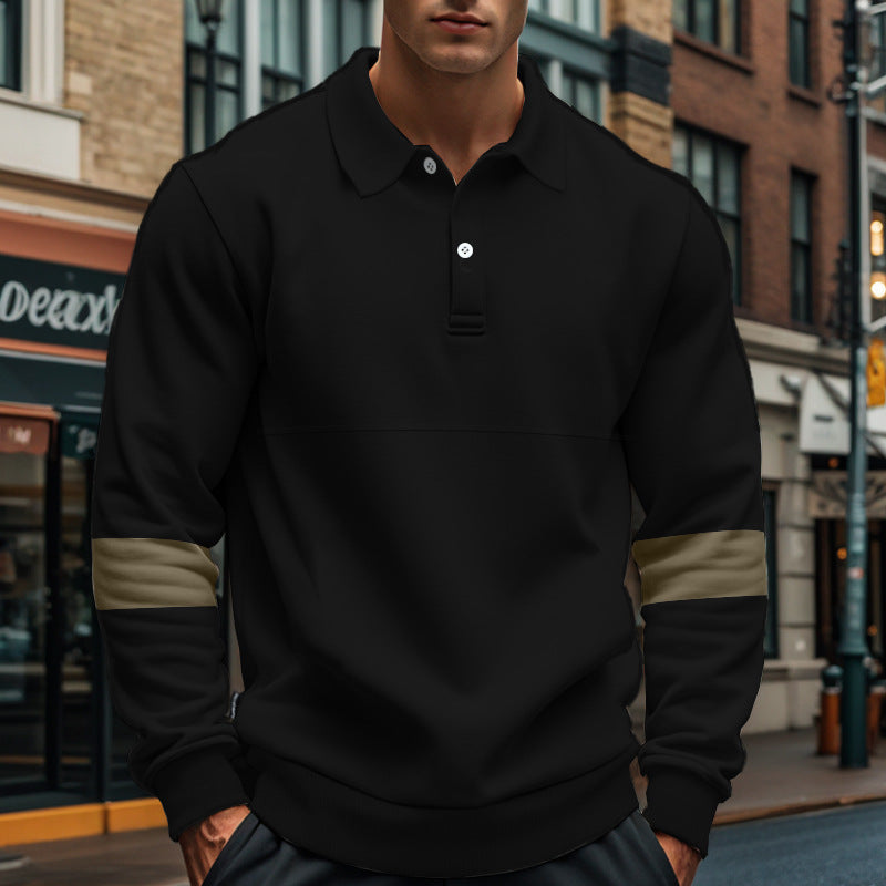 Herren sportlicher Pullover mit modischen Kontraststreifen Aliams