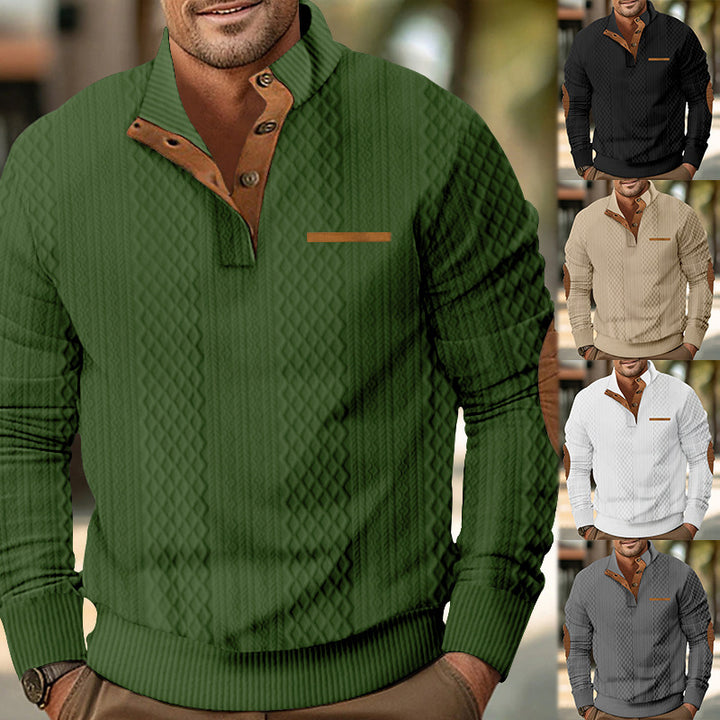 Herren Strickpullover mit strukturiertem Design und Kontrastdetails Aliams