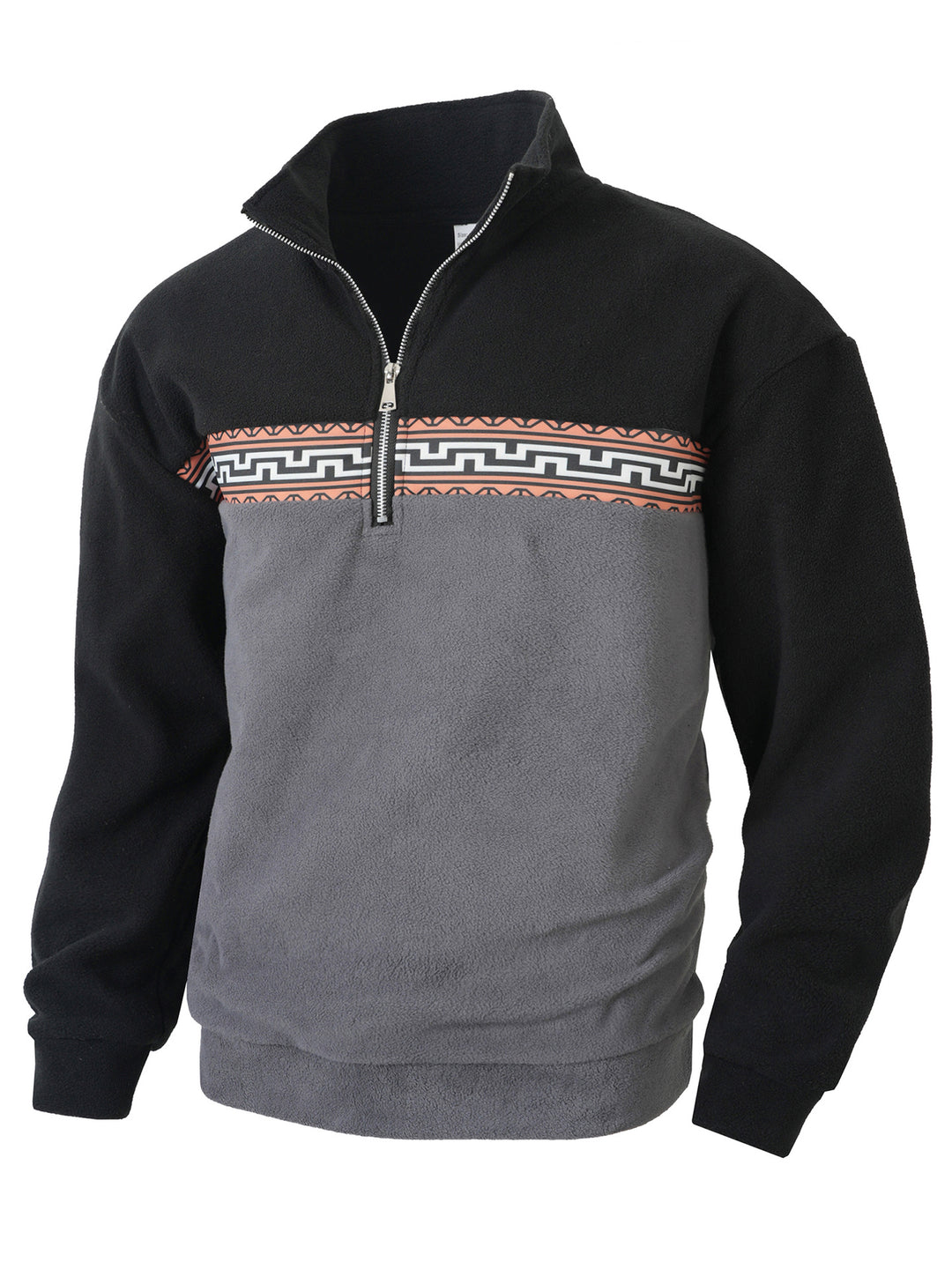 Herren Fleece-Pullover mit modernem Reißverschluss und kreativem Design Aliams