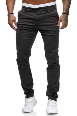 Herren stylische Slim-Fit Chinohose mit elastischem Bund und seitlichen Taschen Aliams