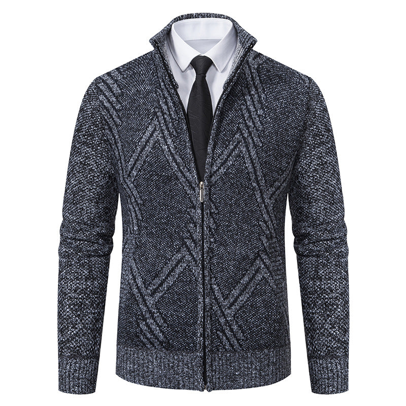 Herren Strickjacke mit modernen geometrischen Mustern Aliams