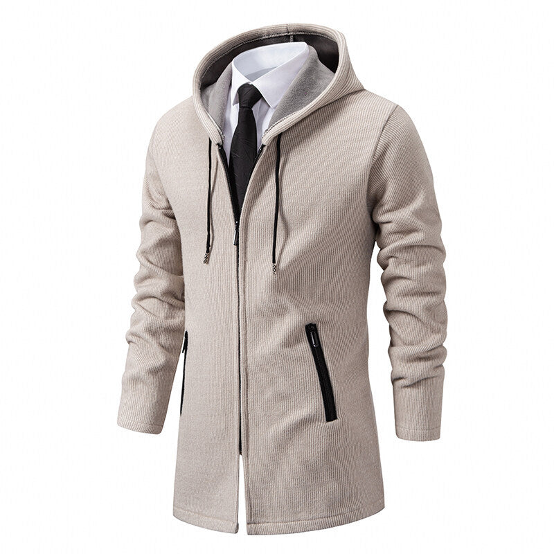 Herren urbane Kombination aus eleganter Jacke mit Kapuze und schickem Reißverschluss Aliams