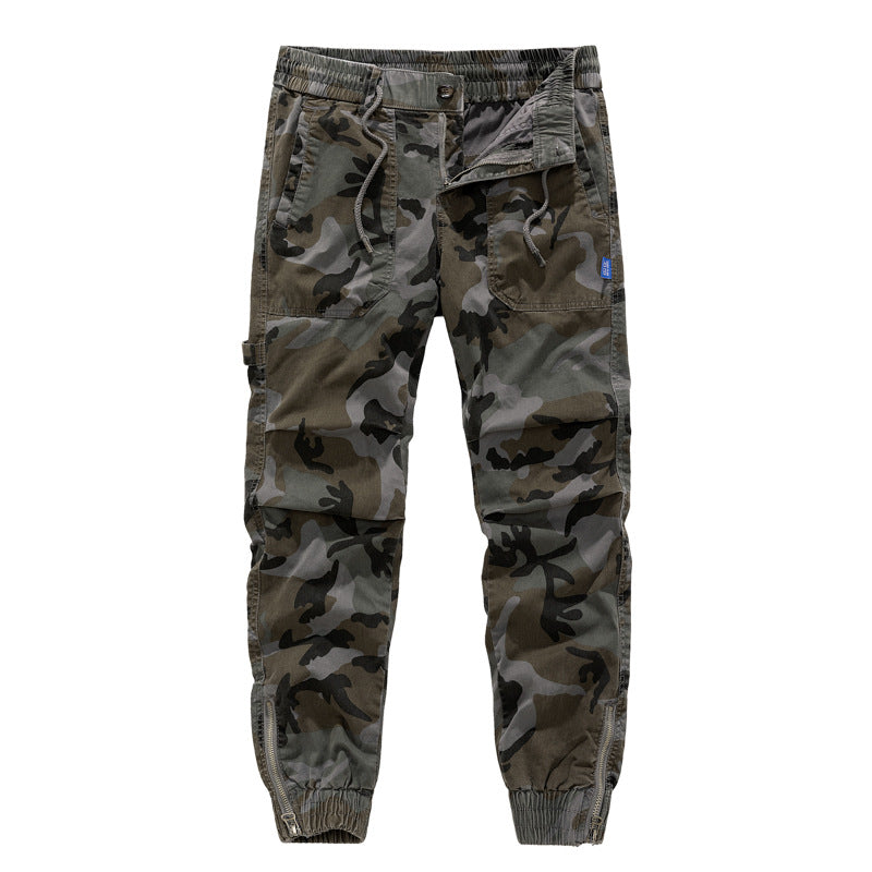 Herren Cargohose im lässigen Camouflage-Design mit elastischem Bund und zahlreichen Taschen Aliams
