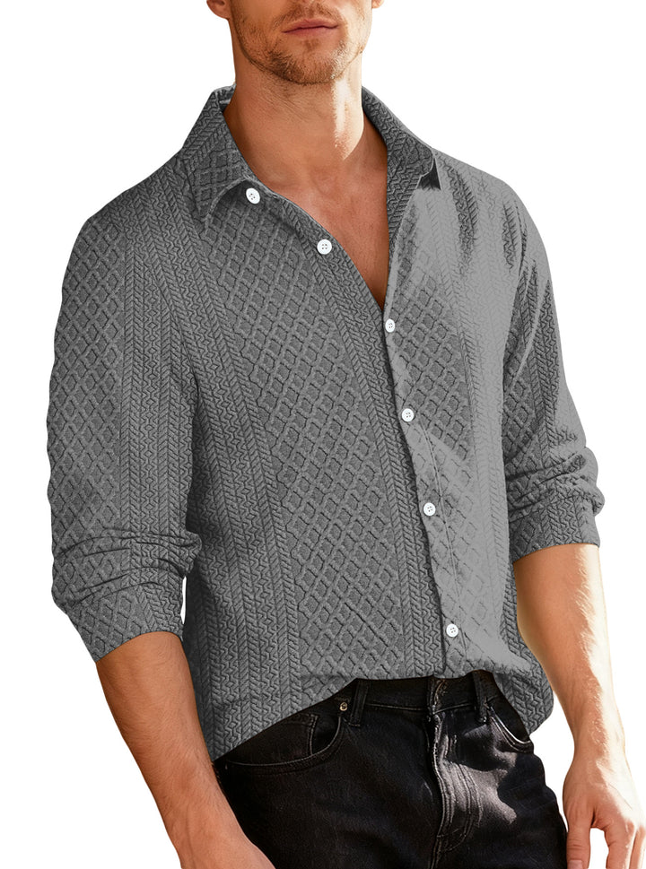 Herren strukturiertes Langarmhemd mit modernem Design Aliams
