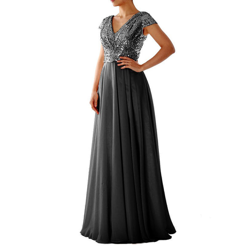Damen Abendkleid mit funkelndem Oberteil Aliams