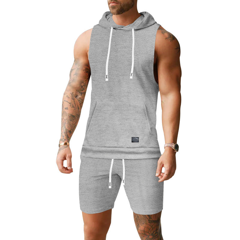 Herren Sportliches Kurzarm-Hoodie-Set Aliams