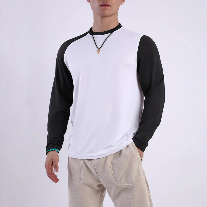 Herren Sport-Langarmshirt mit atmungsaktiven Einsätzen und feuchtigkeitsregulierendem Material Aliams