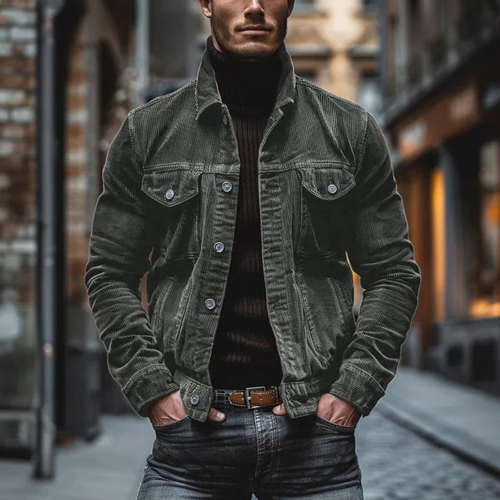 Herren cordjacke mit stylischem Schnitt und funktionalen Taschen Aliams