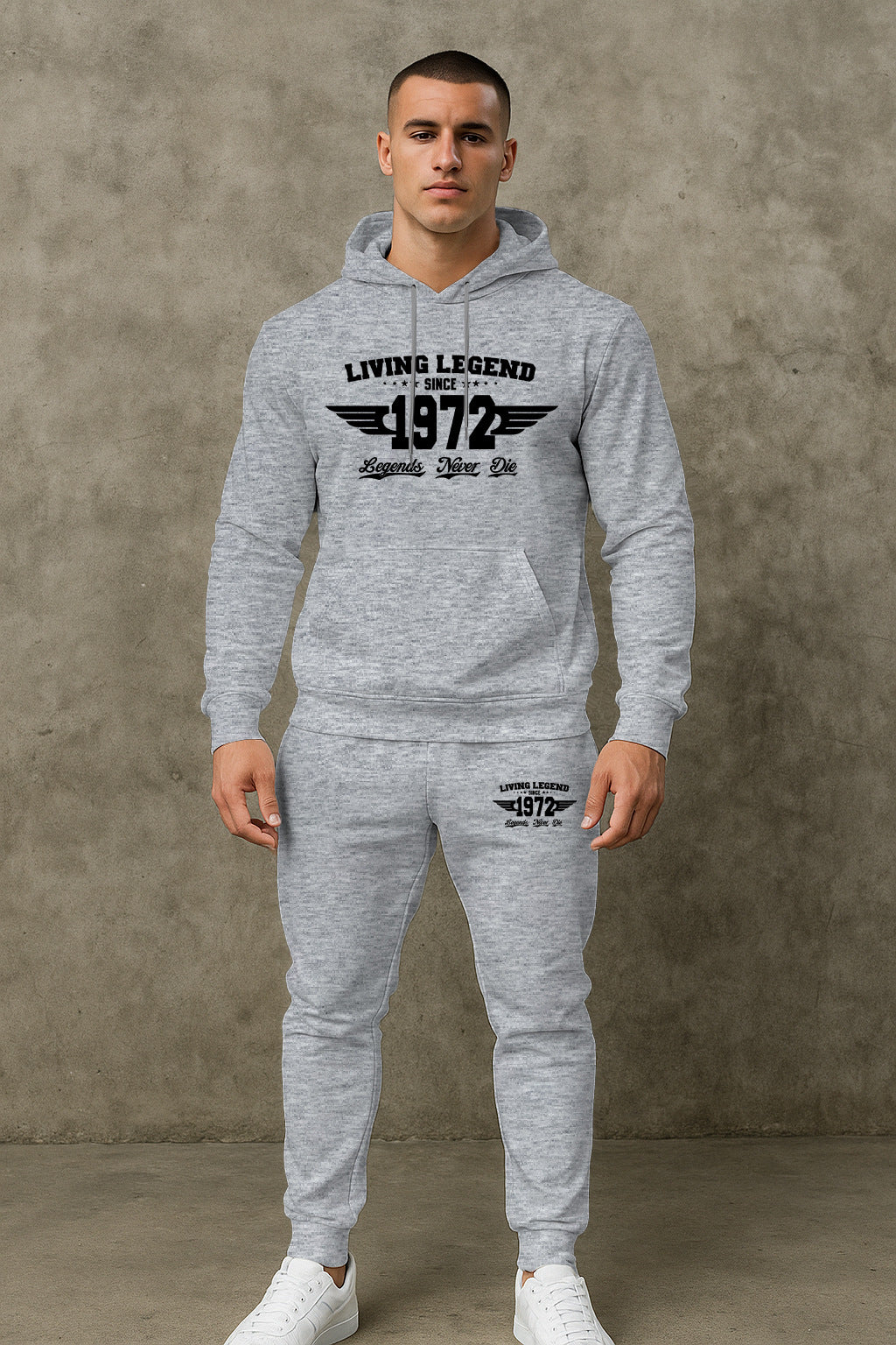 Herren Hoodie und Jogginghose Set mit modernem Druck Aliams