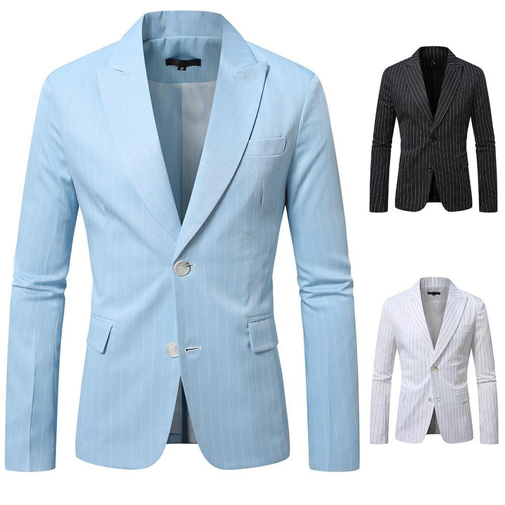 Herren Eleganter Streifenblazer mit modernem Schnitt und luxuriösen Details Aliams