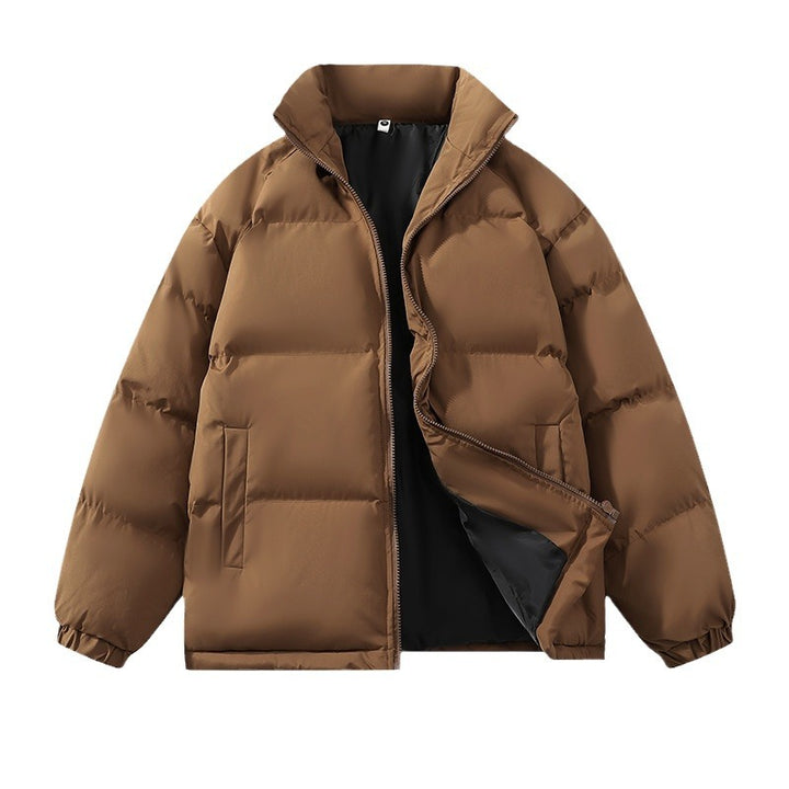Herren warm gefütterte Winterjacke mit hohem Kragen und praktischem Reißverschluss Aliams