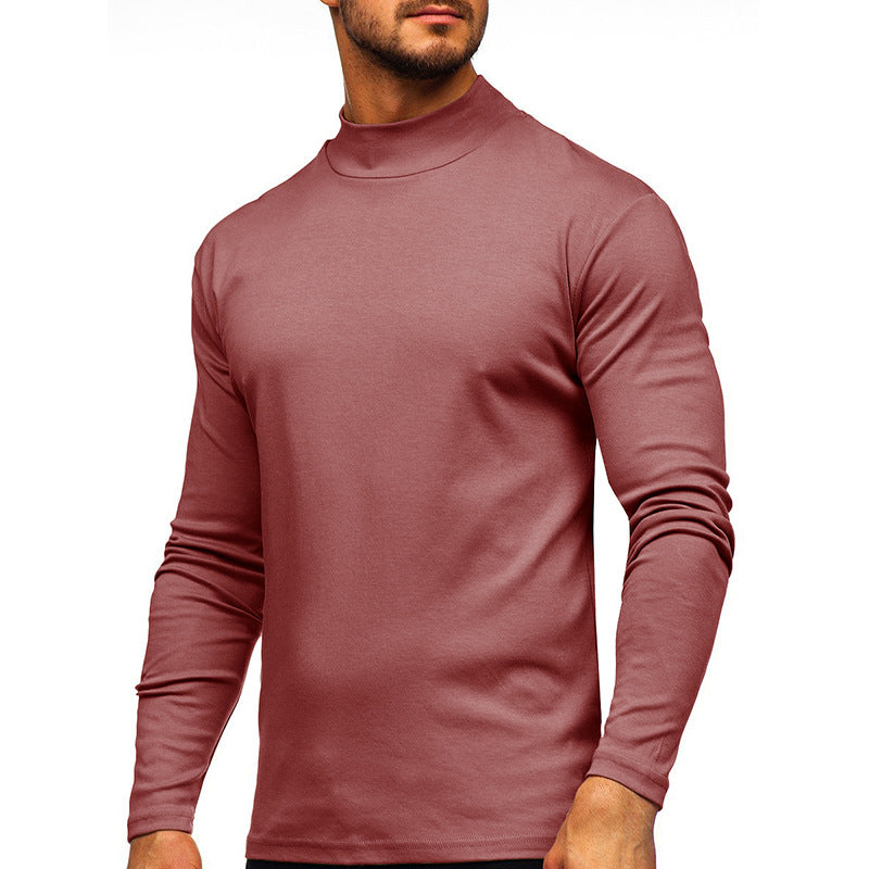 Herren Rollkragen-Langarmshirt aus atmungsaktiver Baumwolle Aliams
