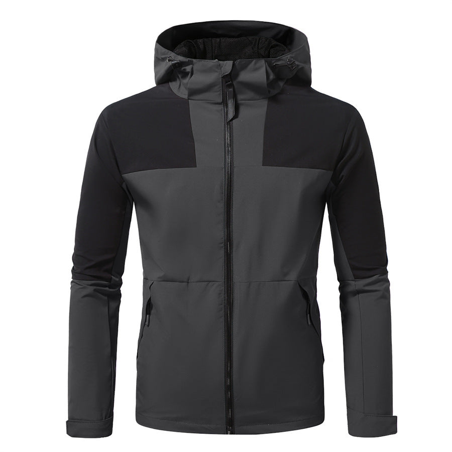 Herren funktionale Outdoor-Jacke mit verstellbarem Kapuzenbereich Aliams