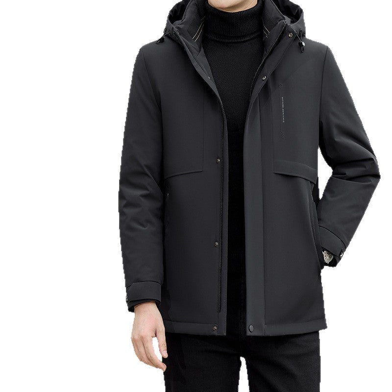 Herren isolierte Winterjacke mit verstellbarem Kapuzenkragen und praktischen Taschen Aliams
