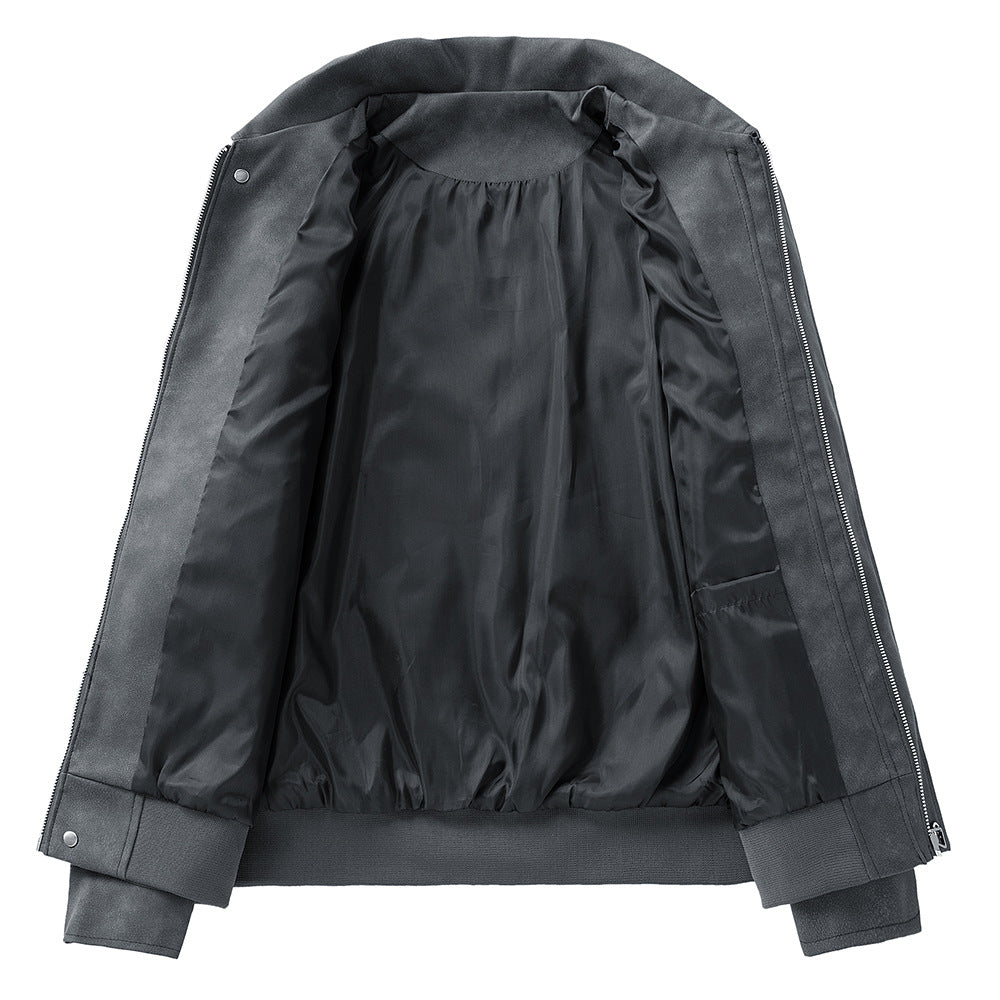 Herren Kunstlederjacke im modernen Schnitt mit vielen praktischen Taschen Aliams