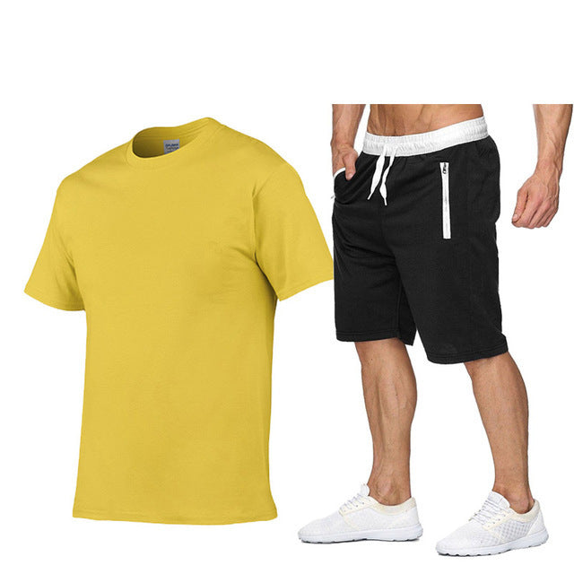 Herren sportliches T-Shirt und bequeme Shorts im lässigen Stil Aliams
