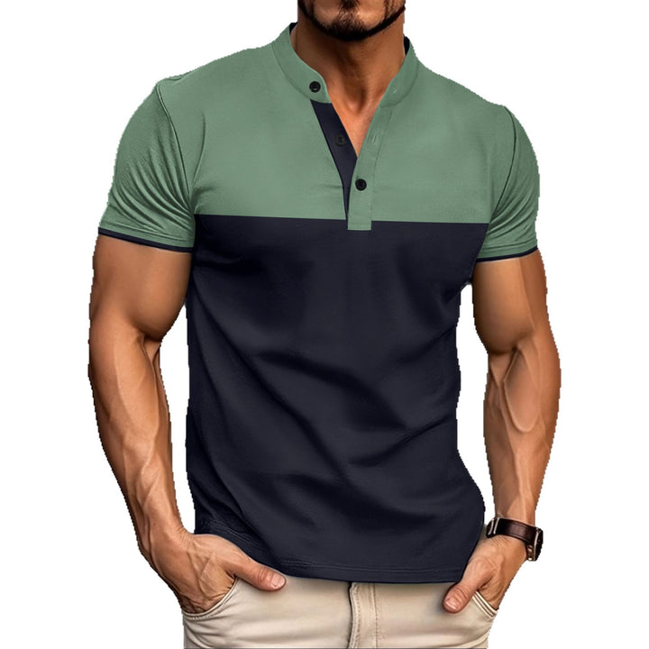 Herren Kurzarm Poloshirt mit Stehkragen und modernen Akzenten Aliams