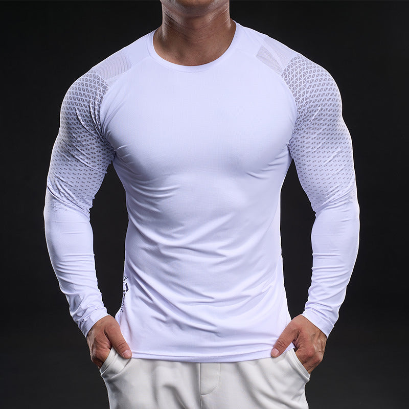 Herren sportliches Langarm-Funktionsshirt mit atmungsaktivem Mesh-Einsatz Aliams