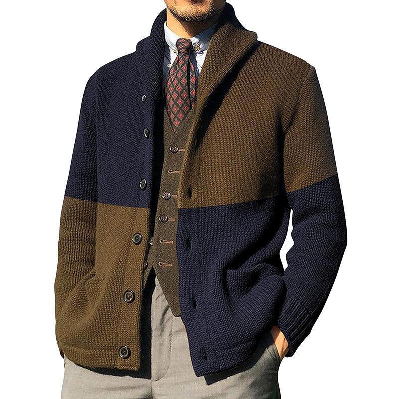 Herren Elegante Strickjacke mit hochgeschlossenem Kragen und Knopfdetails Aliams