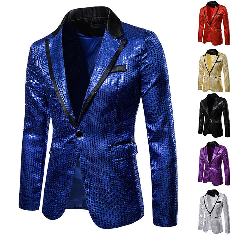 Herren glitzernder Pailletten Blazer Aliams