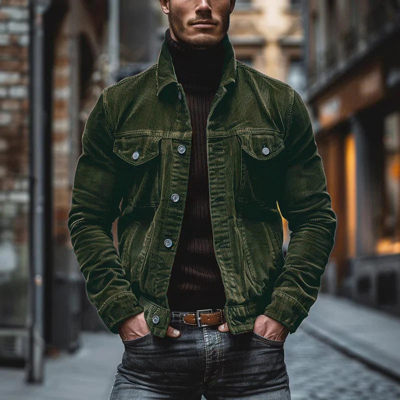 Herren cordjacke mit stylischem Schnitt und funktionalen Taschen Aliams