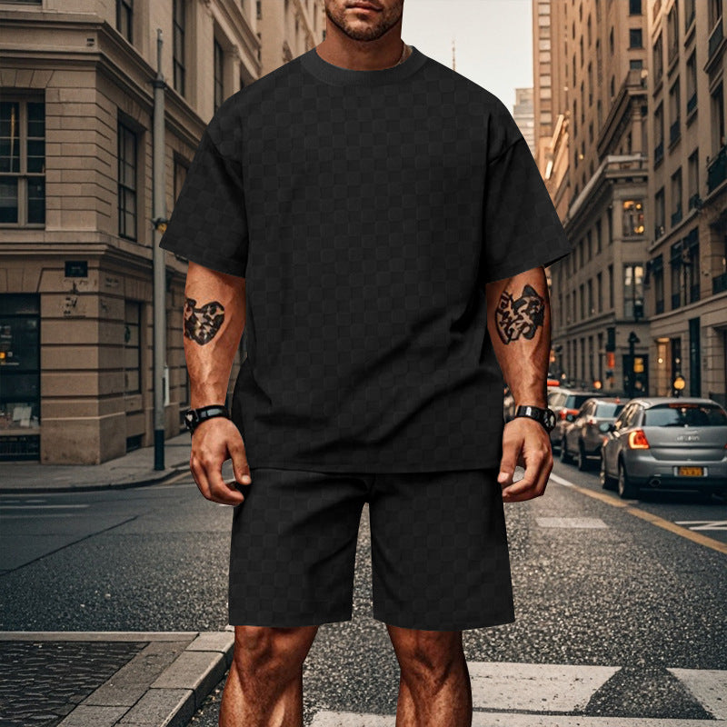 Herren Sportliches Kurzarm T-Shirt und Shorts Set Aliams