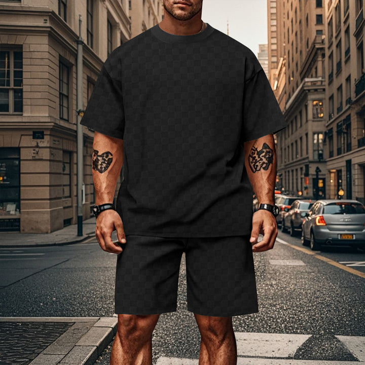 Herren Sportliches Kurzarm T-Shirt und Shorts Set Aliams