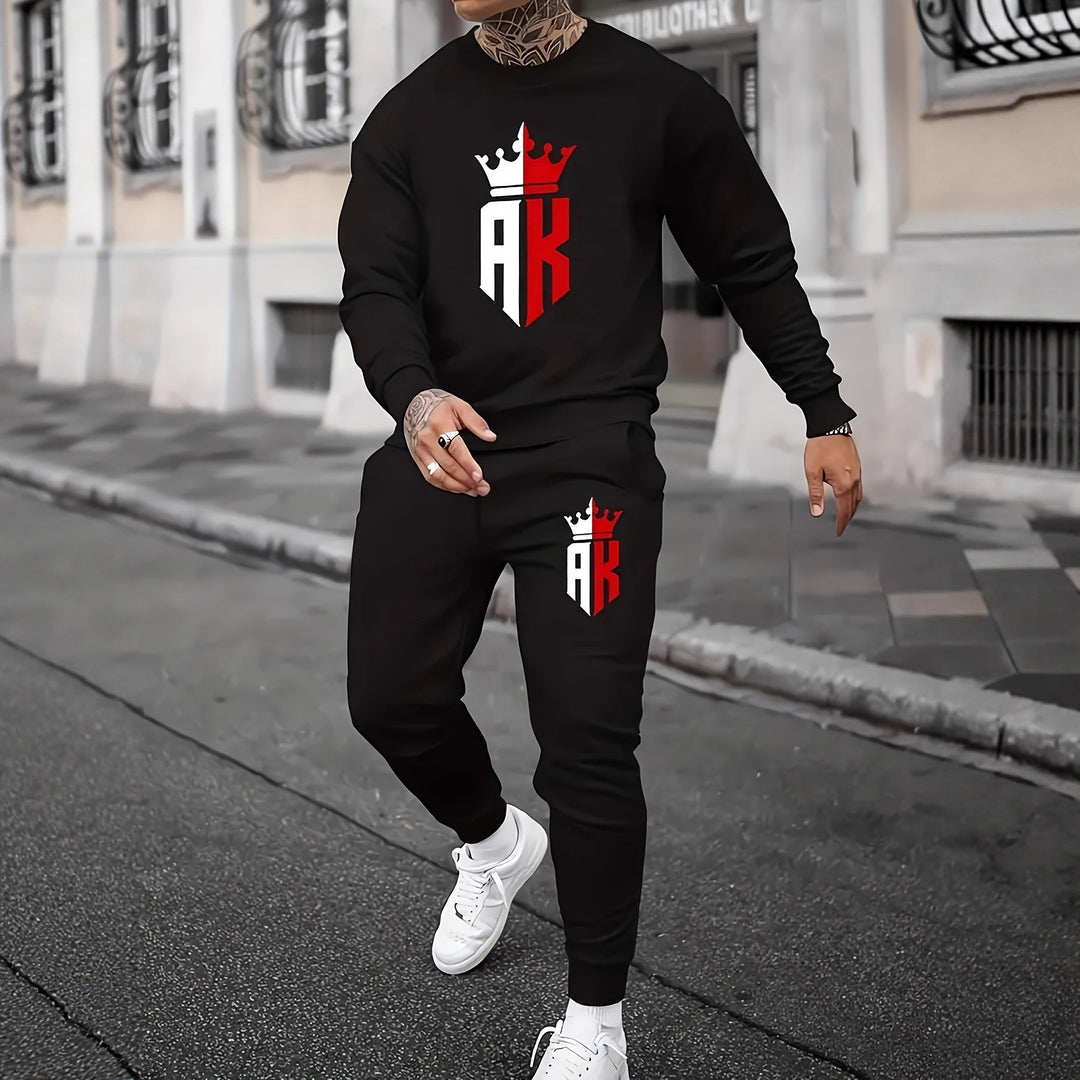 Herren Sportliches Freizeitset mit markantem Schriftzug Aliams