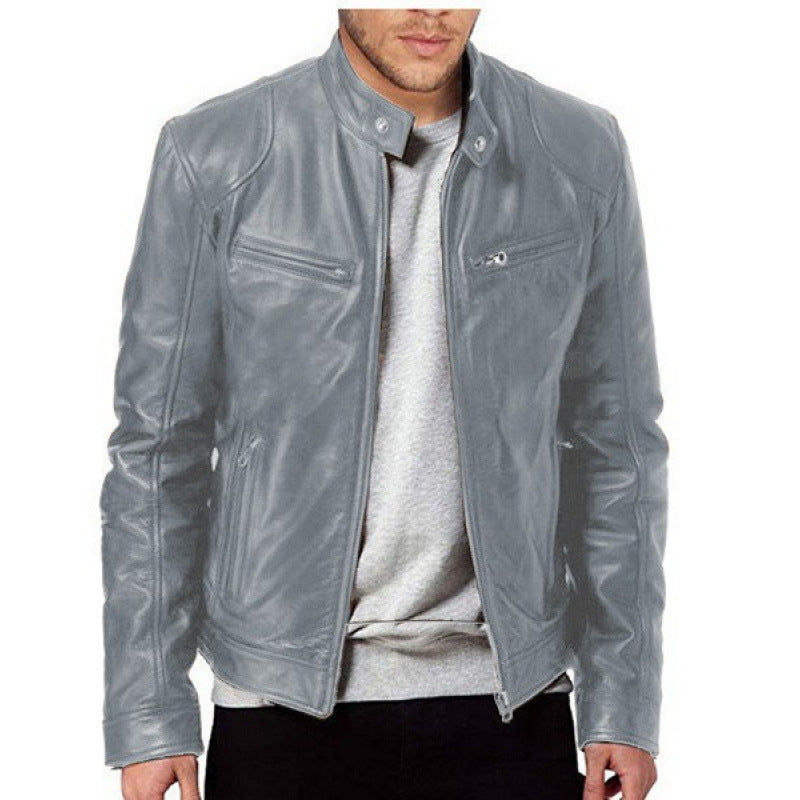 Herren hochwertige Biker-Lederjacke Aliams