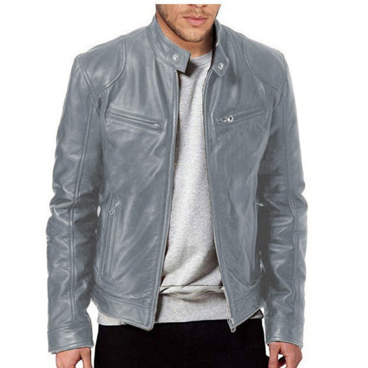 Herren hochwertige Biker-Lederjacke Aliams