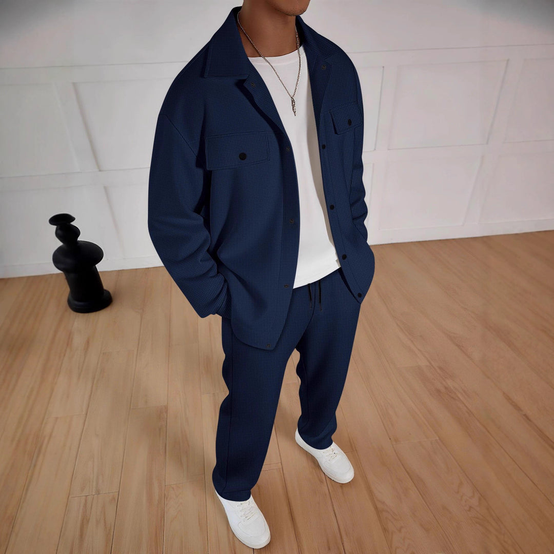 Herren komfortabler Freizeitanzug mit modernem Design und praktischen Taschen Aliams