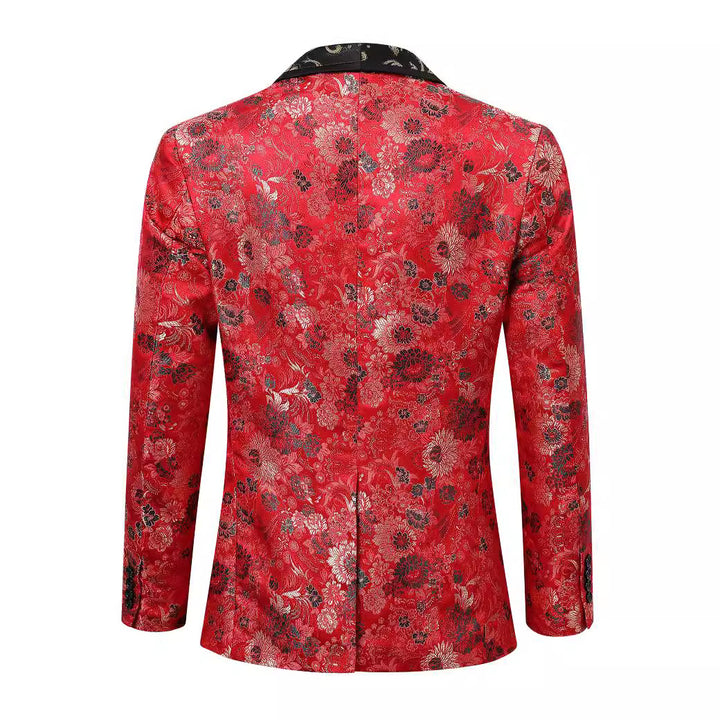 Herren Blumenmuster Smokingjacke Aliams